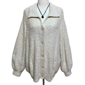 Susina NWT Teddy Faux Fur Button Cardigan Sweater Women 3X